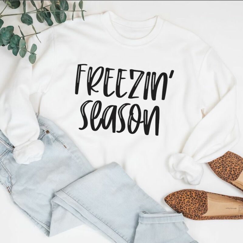 Freezin Saison Sweatshirt niedlichen Winter pullover trend igen Rundhals ausschnitt Pullover Frauen Hoodie adrette Sport bekleidung Top für Frauen 2024