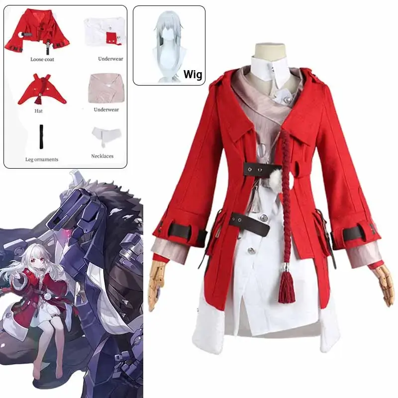 Game Honkai Star Rail Clara Cosplay Costume Full Set with Accessories Halloween Cosplay Clara Costume Outfit Uniform Wigs
