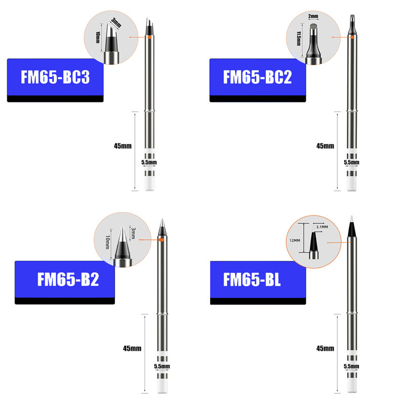 Наконечники для паяльника T65 FM65, аксессуары для паяльника BC2, KU, K65, B2 ILS для телефона GVDA, GD300, T85, OLED-паяльная станция