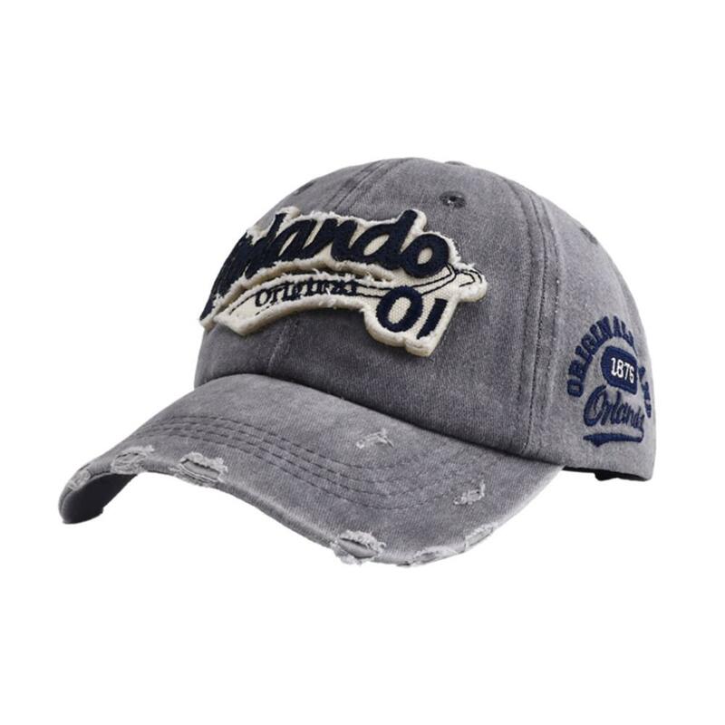 Retro Letter Embroidery Baseball Caps Spring Summer Adjustable Hats Hip Cotton Hat Sun Hat Streetwear Hop Men Casual Women Q3V8