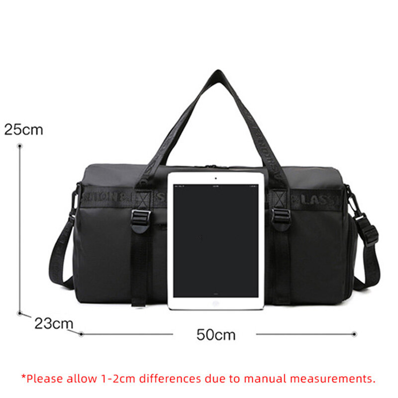 Travel Bag Sports Handbag, Duffel Bags de grande capacidade, impermeável Yoga Fitness, Multifunction Shoe Pocket, Seque Wet Separação, Y25A