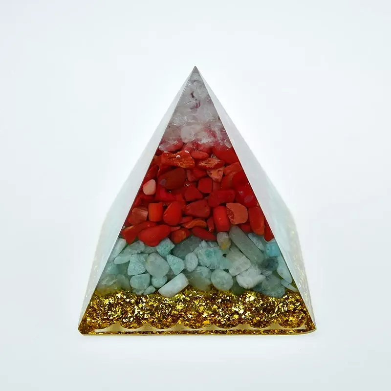 Pedra natural cristal orgon energia pirâmide cura jóias ornamentos resina artesanato decoração yoga cura gerador de orgonite