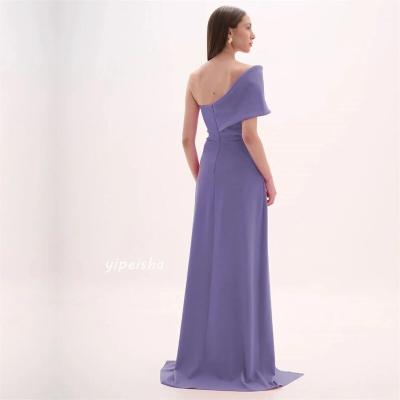 Prom Dress Evening Saudi Arabia Chiffon Draped Pleat Cocktail Party A-line One-shoulder Bespoke Occasion Gown Long Dresses