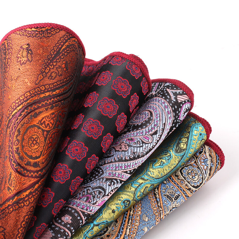 Pañuelo cuadrado de bolsillo para hombre, pañuelos florales, traje informal, toallas para fiesta, 25 cm x 25 cm