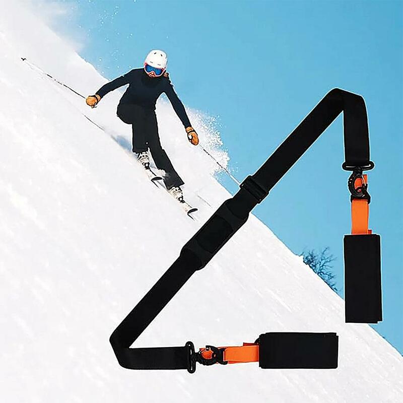 Kijek narciarski pasek do noszenia regulowany kijek narciarski pasek na ramię pasek mocujący z antypoślizgową podkładką do sportów zimowych na świeżym powietrzu