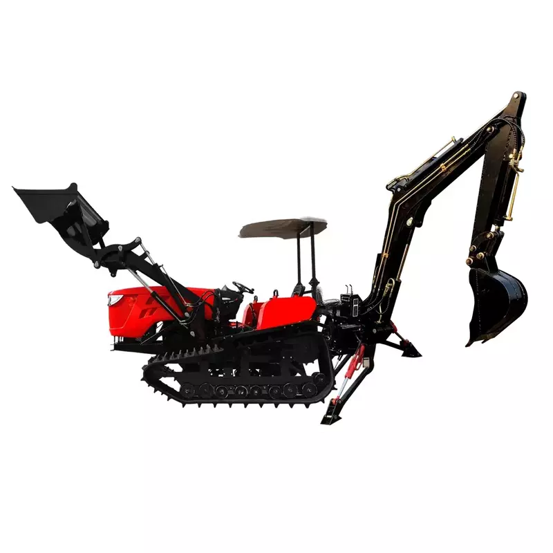 Tractor sobre orugas 25hp 50hp con dosificador compacto, Mini excavadora cultivadora rotativa, cultivador agrícola, Mini oruga, Trackor de campo