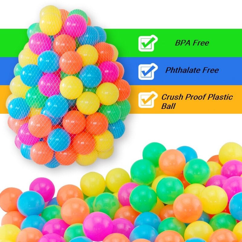 50 buah bola lubang bayi untuk anak-anak permainan luar ruangan bayi boks tenda mainan bola plastik warna-warni untuk anak-anak