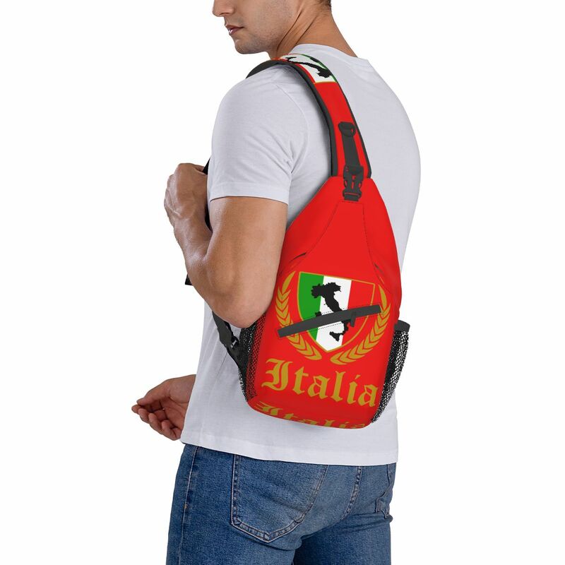 Italia Italy Italian Flag Sling Bags Chest Crossbody Shoulder Sling Backpack Hiking Travel Daypacks Map Fashion Pack
