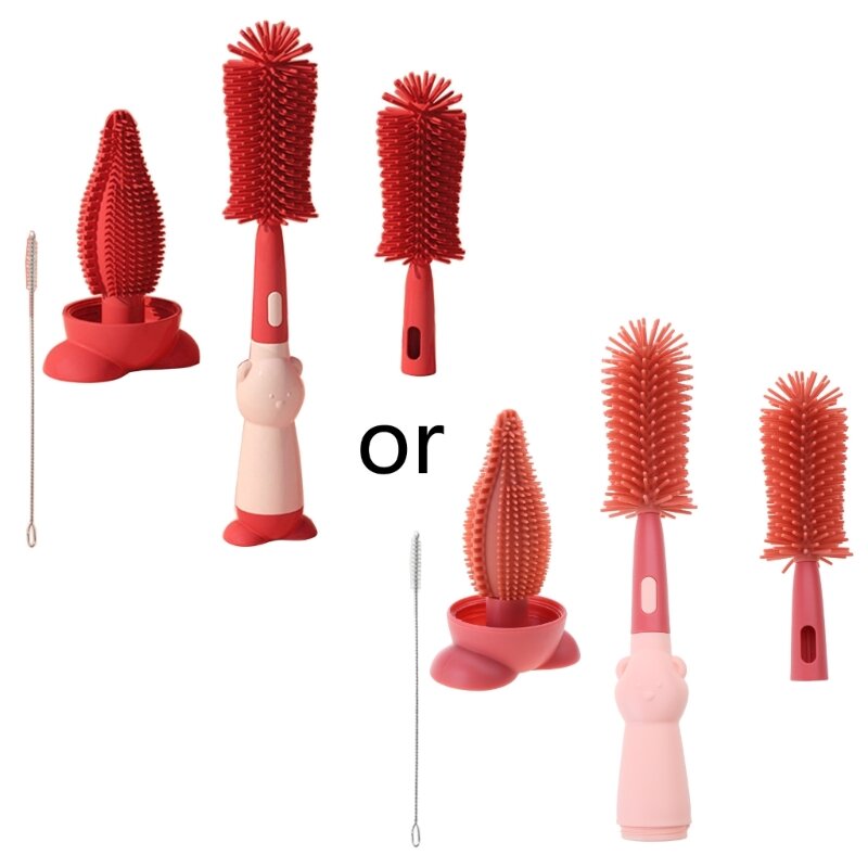 Upgraded Silicone Baby Bottle Brushes for Bottle Cleaning  Cleaning Brush Soft Brush Nipple Brush Straw Cleaner