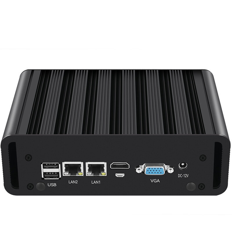 Helorpc-Mini PC Industrial 2LAN con Inter i5-5200U DDR4 2RS232/RS485 COM, compatible con Windows 10 Linux PXE Firewall, ordenador sin ventilador