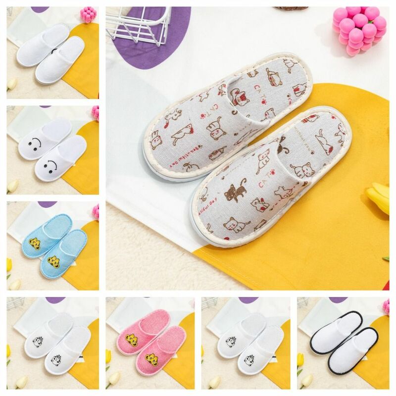Casual Disposable Slippers Unisex Comfortable Non-Slip Hotel Slippers Flat Shoes Thickening Children's Slippers kids