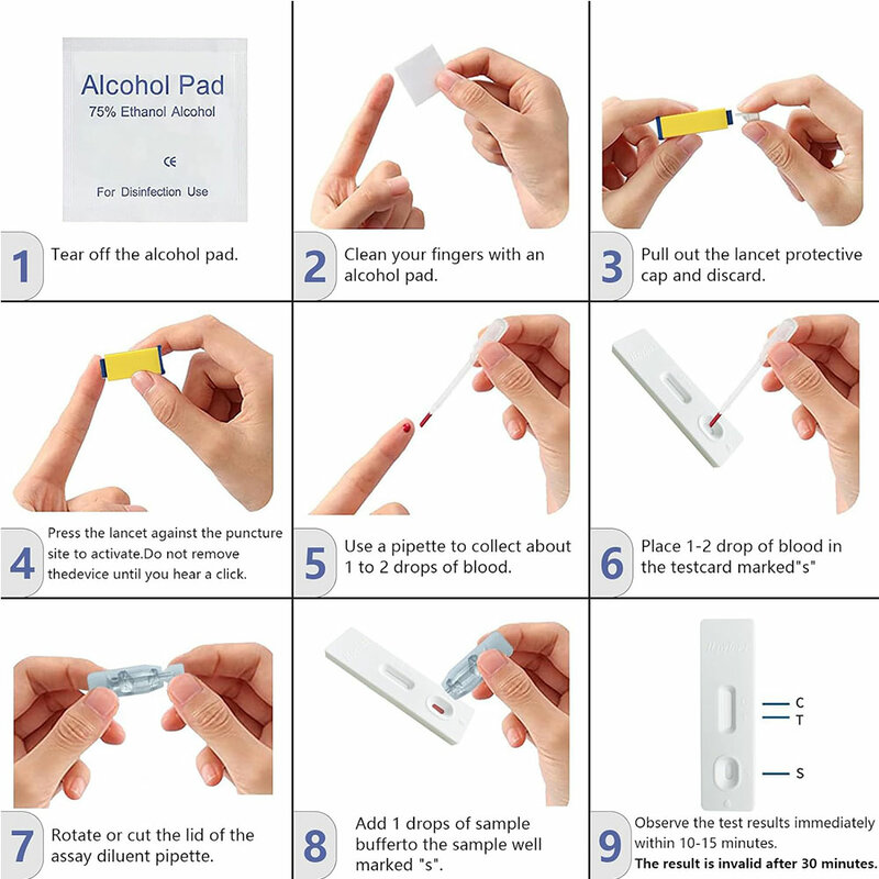 Helicobacter-Pylori Home Kit de teste, rápido e preciso, 2 testes incluídos, auto-teste em casa, 10-15 minutos