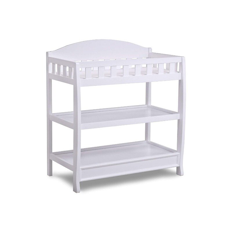 Haven 6 Drawer Dresser, Greenguard Gold Certified, White & Infant Changing Table with Pad, White