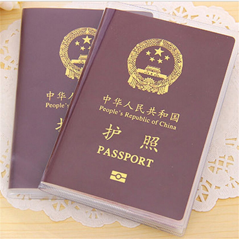 1Pc Passport Cover PVC Waterproof Case for Travel Passport Wallet Business Credit ID Card Documents Holder Protective Case Pouch