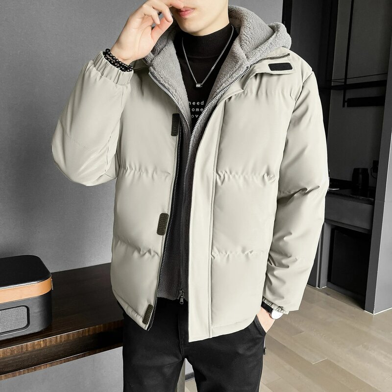 2023 New Winter Warm Thicken Jacket Men Casual Loose Windproof Hooded Parkas Jacket Male Fashion Polar fleece High Quality Coat
