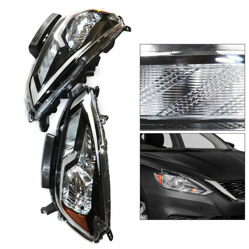 [Left or Right] For 2016 2017 2018 Nissan Sentra Car Headlight Headlamp Assembly Black Housing