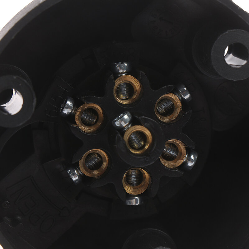 12V Towbar Towing Socket Round European standard Trailer Socket Black frosted materials Trailer Socket