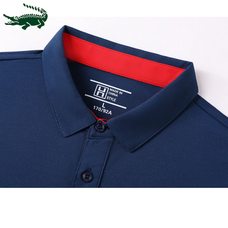 Kaus Polo pria, baju olahraga Golf pria, kaus Polo lengan pendek, bordir merek terkenal, Baju kaus kerah atasan