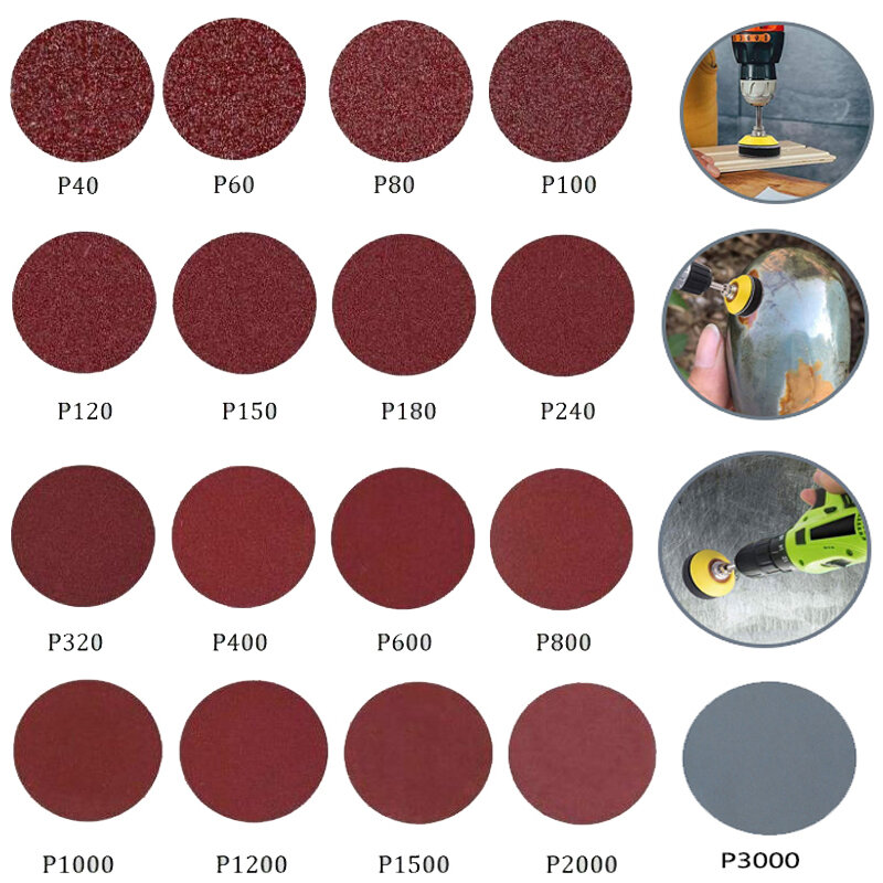 10/25Pcs 50mm/75mm/100mm 40#-3000# Grit Sanding Disc Round Pad Sandpaper Wood Polishing Grinding Sheet Abrasive Tool