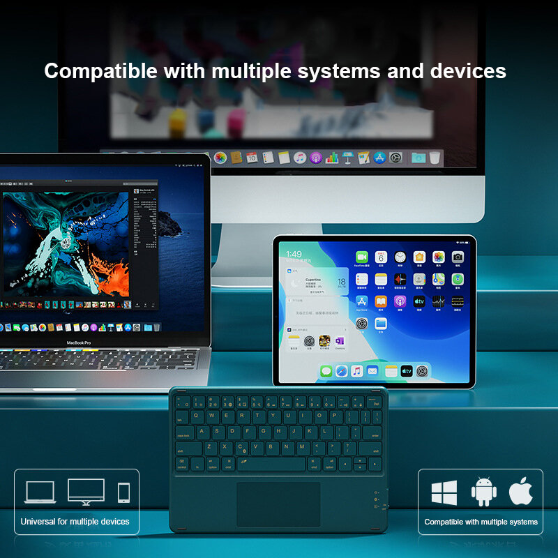 Toque teclado sem fio bluetooth tablet android ios windows para mini ipad teclado mouse sem fio teclado pro ar para xiaomi