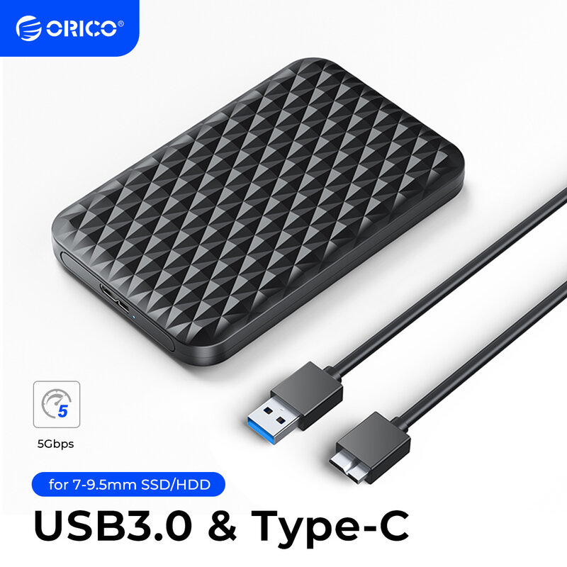 Custodia per HDD esterno ORICO custodia per HDD da 2.5 "da USB 3.0 a SATA 5Gbps custodia per disco rigido per 7-9.5mm 2.5 pollici SATA hd externo per PC