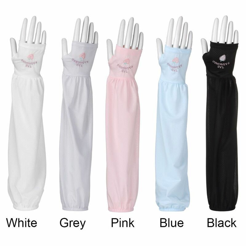 Summer Women Cycling Strawberry Driving Loose Arm Sleeves UV Protection Long Arm Gloves Ice Silk Sleeves