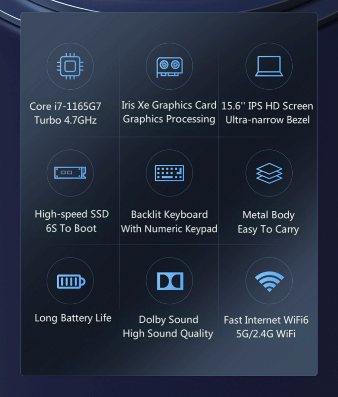 Ordinateur portable de jeu Windows 10, écran ultra haute définition, Netbook, IPS, rétroéclairage d'empreintes digitales, i5, i7, 16 Go, 8 Go, RAM DDR4, 2 To SSD, 15.6 pouces