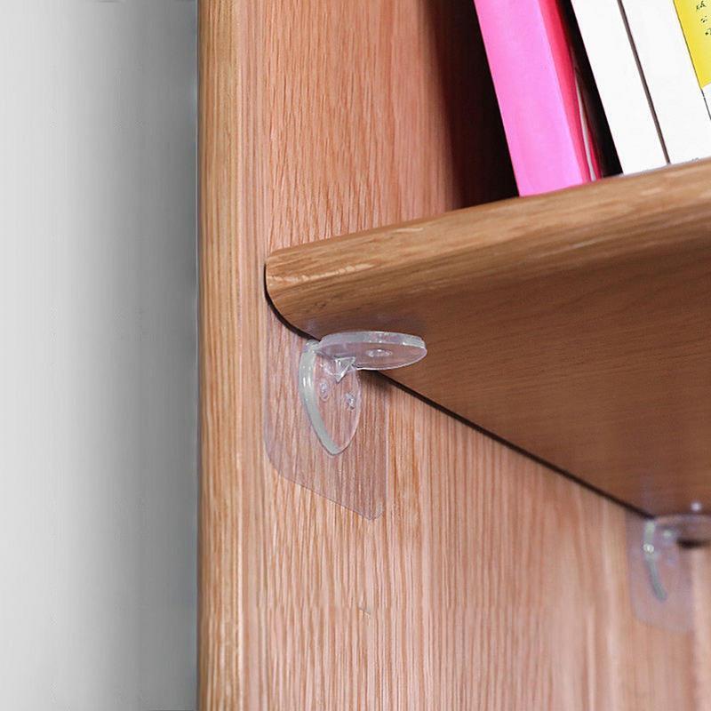Partition Brackets Clear Shelf Brackets Self Adhesive Strong Partition Pin For Kitchen Cabinet Book Shelves Closet Layer
