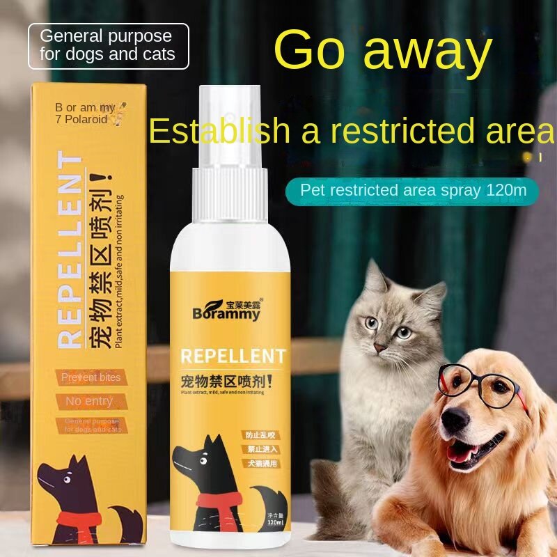 Semprotan Area terlarang 120ml mencegah kucing masuk ke dalam tempat tidur dan menarik urin anti-anjing semprotan urin dalam ruangan induksi toilet anjing