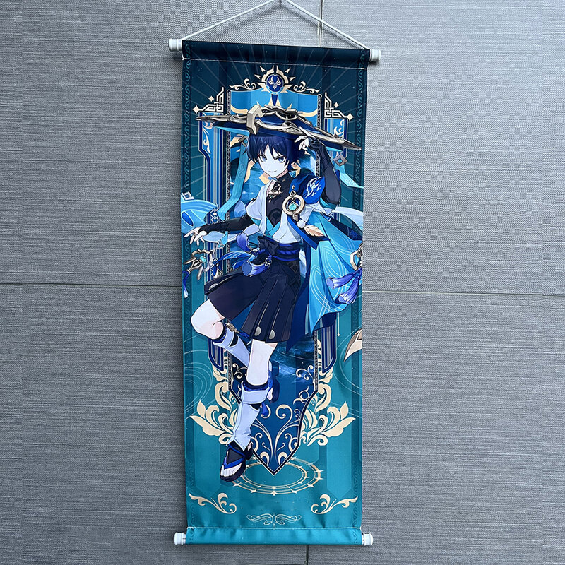 Hot Game Scroll Canvas Cosplay Cartoon Heros Wall Hanging Poster Fans Collection regali per studenti