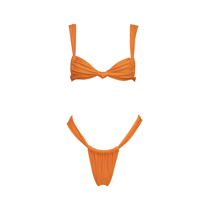 Maillot de bain sexy pour femmes, micro bikini, soutien-gorge push up, ensemble deux pièces, couleur solide, vêtements de plage, 2024