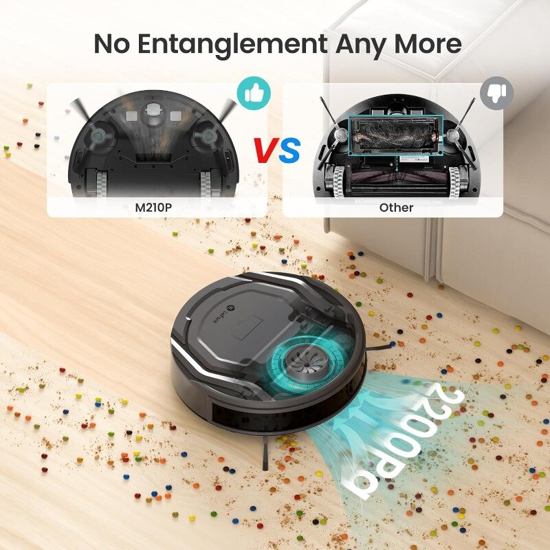 Lefant Robot Vacuum Cleaner with 2200Pa Powerful Suction,Tangle-Free,Wi-Fi/App/Alexa,Featured 6 Cleaning Modes