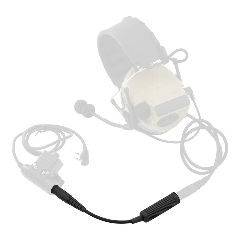 Adaptador de auriculares tácticos U-174, cableado militar a civil de la OTAN para Peltor Comtac / Msa Sordin/TCI, liberador de alta peligro