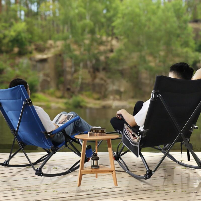 كرسي هزاز قابل للطي مع مسند قدم ، محمول ، كبير الحجم ، مبطن ، خارجي ، مخيم ، حديقة ، حديقة