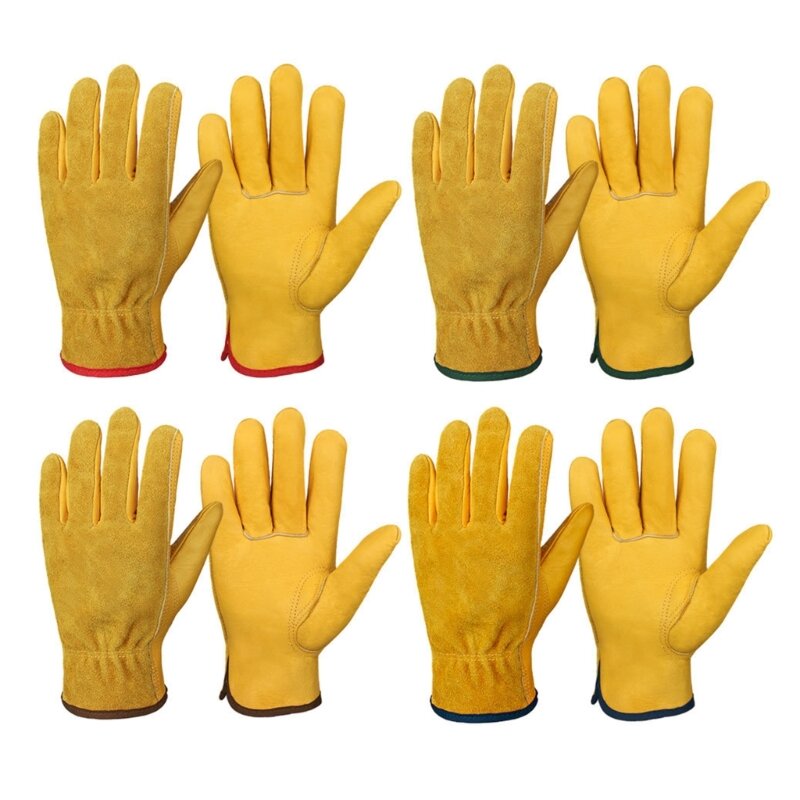 Rękawice ogrodnicze Trwałe i ochronne skórzane rękawice robocze odporne na ciernie mocnym uchwytem dla kobiet i mężczyzn