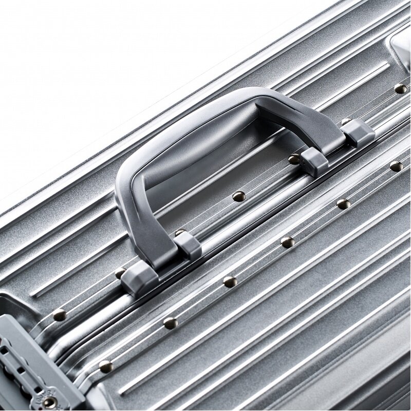 Maleta de equipaje de lujo de aleación de aluminio y magnesio, maleta con contraseña de Metal para negocios, bolsa de embarque con ruedas Universal