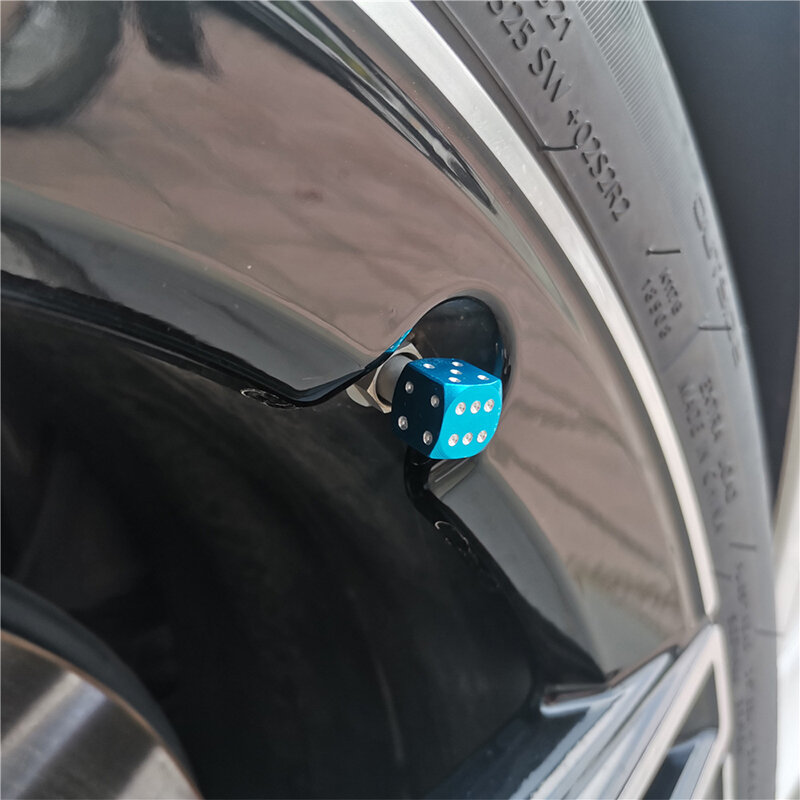 Tapas de válvula de neumático de dados de aluminio a prueba de polvo para coche, camión, motocicleta, bicicleta, dados, vástago de rueda, válvula de aire, cubierta de tapa de polvo