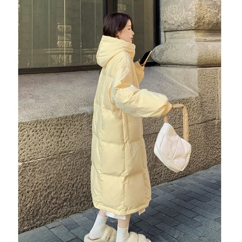 2023 kurtki zimowe dla kobiet długi Casual płaszcz kurtka pikowana luźny kurtka z kapturem oversize ciepłe płaszcz z suwakiem