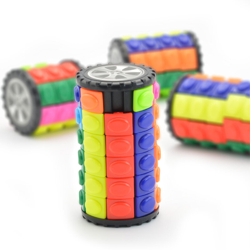 Cubo mágico de maíz 3D para niños, torre de rompecabezas, Cubo de velocidad, rueda giratoria, juego de Cubos cilíndricos, juguetes educativos, regalos