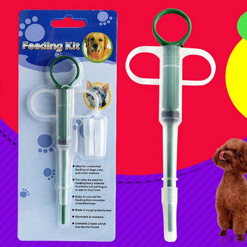 Aplicador alimentador de medicina Universal, tableta de alimentación, aguja para perros y mascotas, tipo de pegatina, dispensador de píldoras