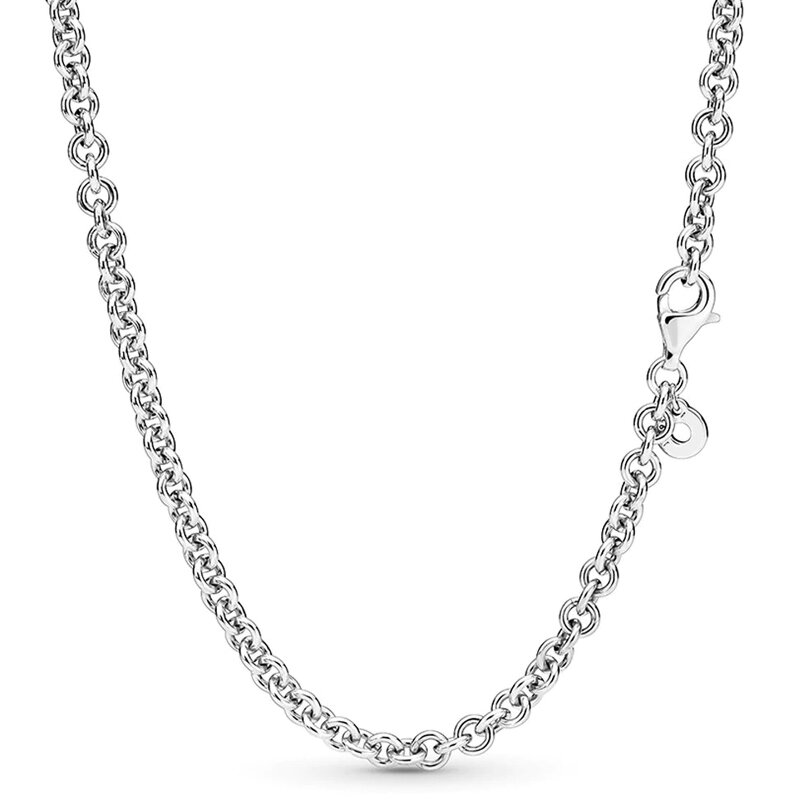 Roségold Vintage Silber Perlenkette verstellbare Basic Halskette 925 Sterling Silber Halskette für Perlen Charme DIY Geschenks chmuck