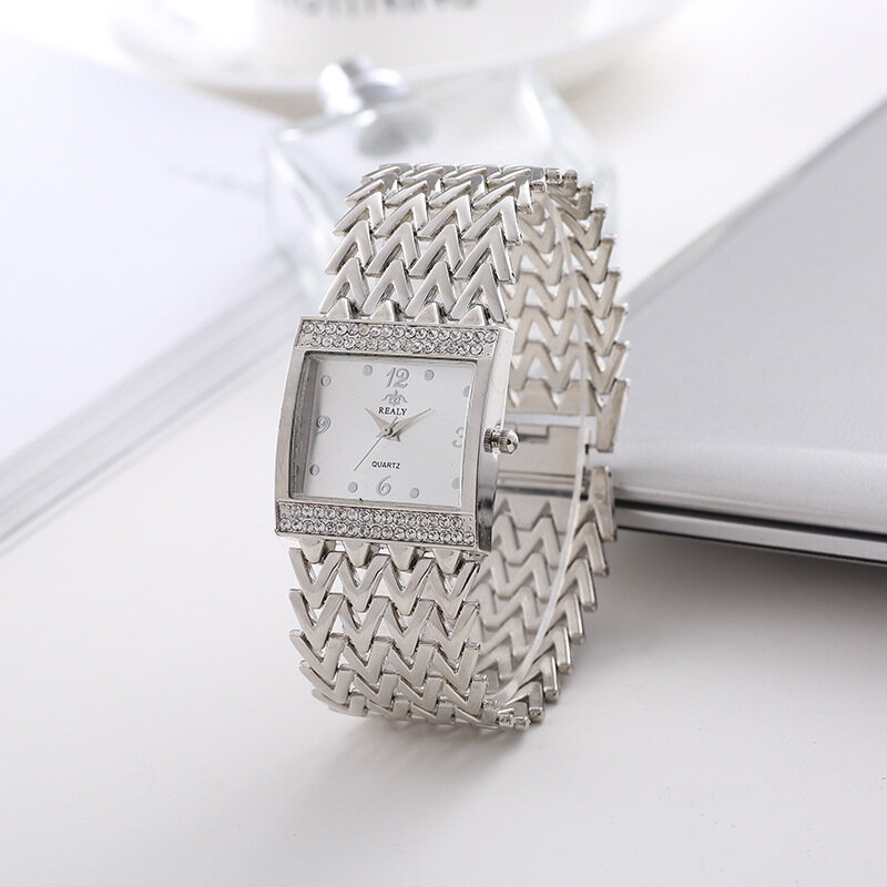여성용 패션 쿼츠 시계, 유럽 미국 여성용 팔찌 시계, 다이아몬드 시계, 소녀 손목 시계 쥬얼리