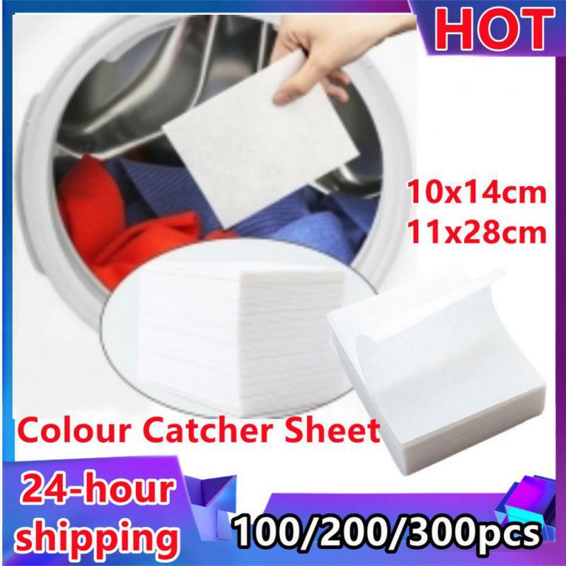 100/200/300pc Colour Catcher Sheet Proof Color Absorption Paper Anti Cloth Dyed Leaves Laundry Color Run Remove Sheet in Washing
