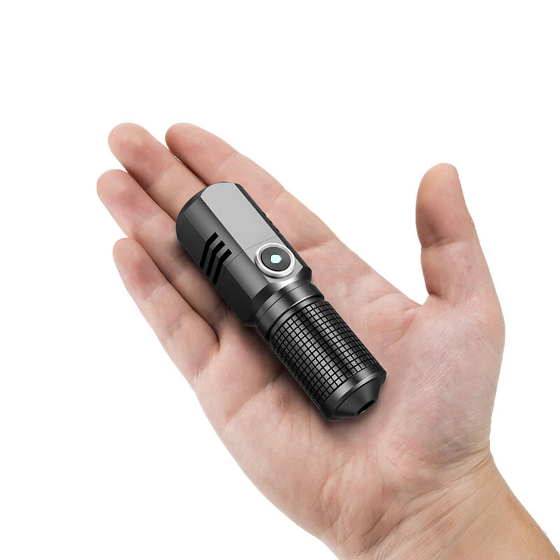 Mini torcia a LED portatile da campeggio torcia a luce forte torcia a LED ricaricabile torcia portatile
