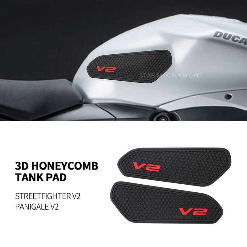 ل Ducati ستريتفايتر V2 Panigale V2 2020-الجانب خزان الوقود وسادة خزان منصات حامي ملصقات مائي الغاز قبضة الركبة وسادة تثبيت