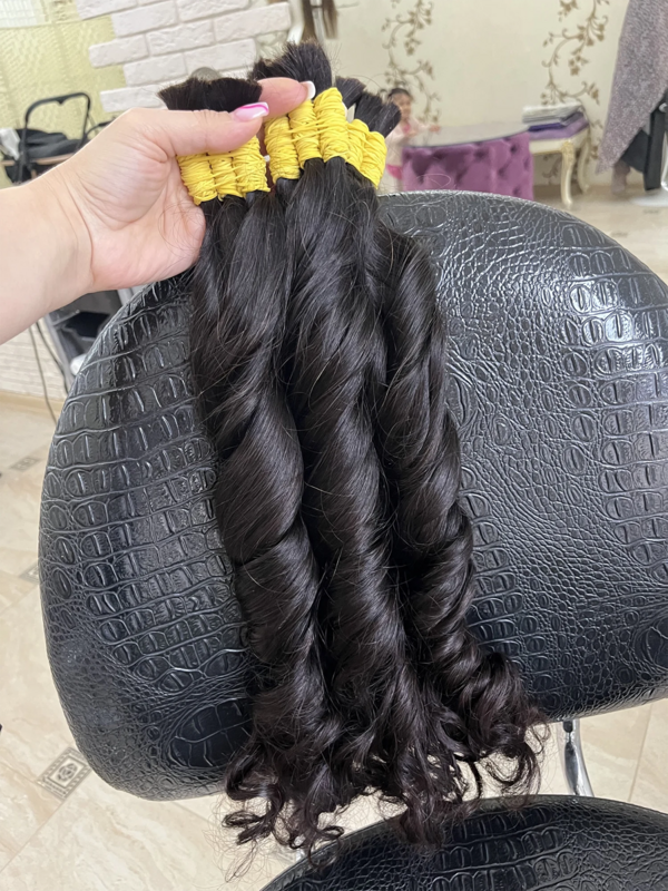 No Weft Human Hair Bulk Extension Virgin Human Hair 100% Unprocessed Deep Curly 18-30inches10A Bulk Hair Weaving For Braiding