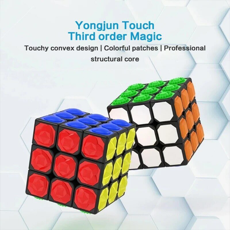 Cubo mágico de superficie convexa táctil para niños, Cubo mágico, rompecabezas giratorio, juguete para niños, 3x3x3