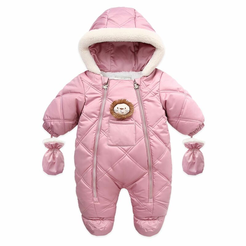2023 Autumn Baby Rompers Winter Thick Warm Infant Hooded Inside Fleece Jumpsuit Newborn Boy Girl Overalls Toddler Clothes
