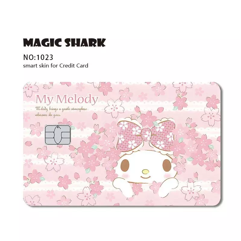Cute Pink Pet Cartoon Anime Matte Front Creidt Card Debit Bus Card Skin Film Sticker Cover per Small Big Chip No Chip
