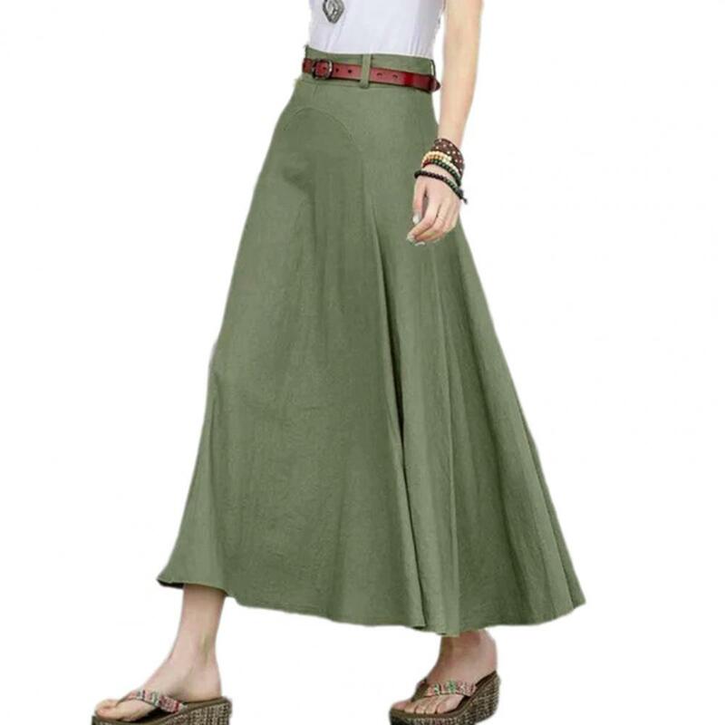 Damska długa spódnica wysoka talia nieregularna duża spódnica długa spódnica w jednolitym kolorze luźny krój spódnica Streetwear